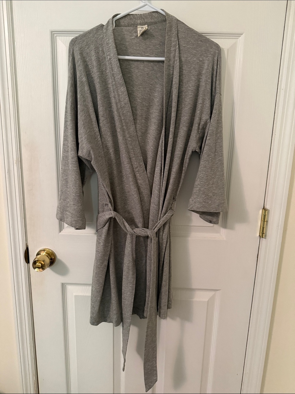 CK Lightweight Gray Women's Robe - Soft Wrap Belted Lounge